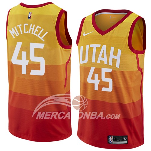 Maglia NBA Utah Jazz Mitchell Ciudad 2017-18 Arancione